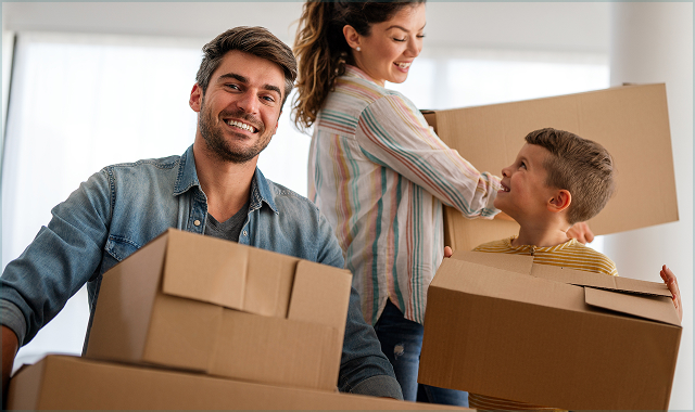 Family packing things