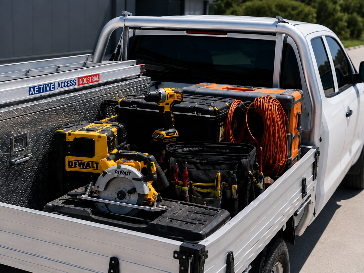 ute with tools